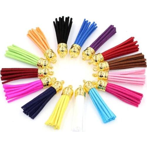 15pcs/lot) 55mm Leather Tassels For Keychain Cellphone Straps Jewelry Charms
