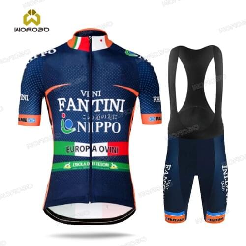 2021 Cycling Clothes Kits Short Sleeve Jersey Set Summer Men FANTINI NIPPO Cycling Uniform Beathable Bike Clothing Quick Dry