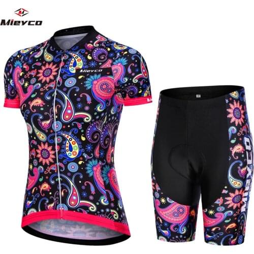 2020 Mieyco Woman Cycling Set Summer Pro Bicycle Team MTB Cycling Clothing Short Sleeve Cycling Sets Cycling Jersey Set Racing