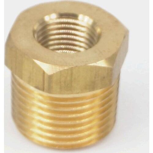 3/8" BSPT Male x 1/4" NPT Female Reducing Bushing Brass Pipe Fitting Connector Adapter Air Gas Fuel Water Pressure 229 PSI