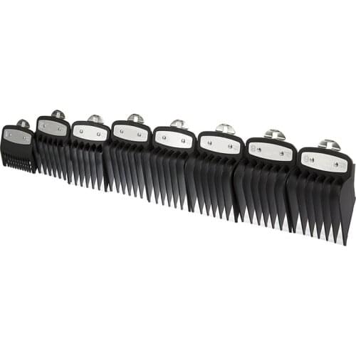 8pcs/set , Professional Premium Cutting Guide comb for wahl with Metal Clip '1/16'in to '1'in Set