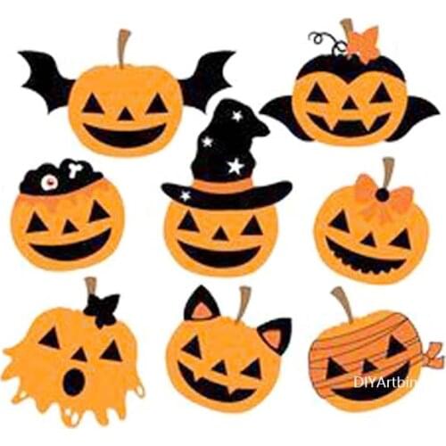 8pcs Halloween Pumpkin Metal Cutting Dies Stencils for DIY Scrapbooking photo album Season Embossing DIY Paper Cards