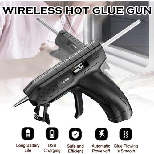USB Cordless Hot Melt Glue Gun DIY 40Pcs Set Rechargeable Hot Glue Applicator Craft Kit 15 Seconds Release Large Battery