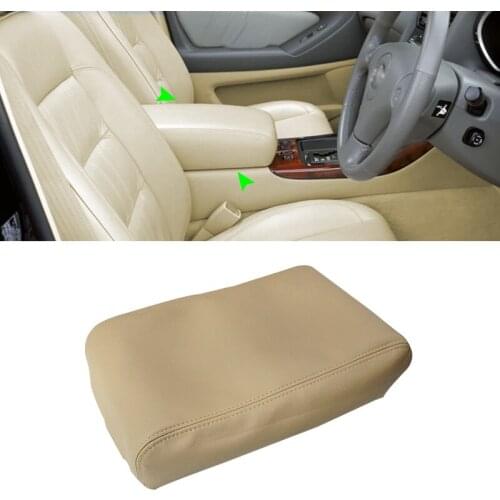 For Lexus GS300 GS400 GS430 1999 2000 2001 2002 2003 2004 Microfiber Leather Center Control Armrest Box Cover Sticker Trim Beige