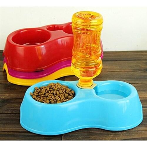 Dual Port Dog Automatic Water Dispenser Feeder Utensils Bowl Cat Drinking Fountain Food Dish Pet Bowl Cats Pet Feeder