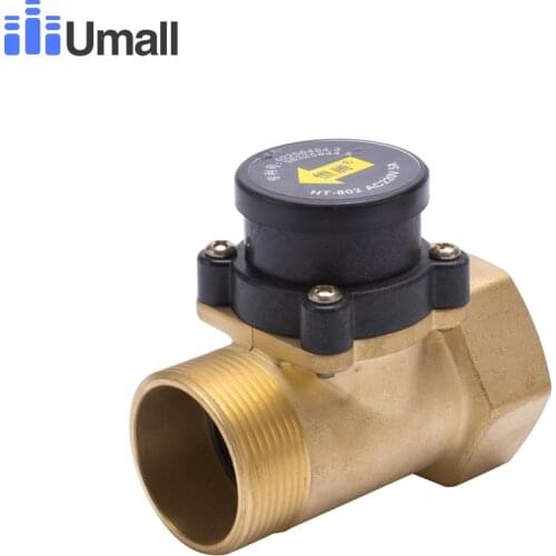 HT802 1.5 Inches Water Pump Flow Switch Liquid Booster Solar Heater Brass Magnetic Pressure Automatic Control Valve Sensor 220V