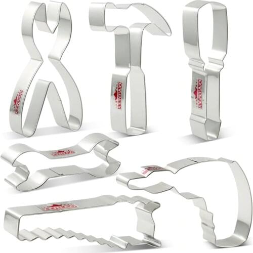 KENIAO Tools Cookie Cutter Set for Labor day / Fathers day - Hammer / Wrench-Biscuit / Fondant / Bread Cutter - Stainless Steel
