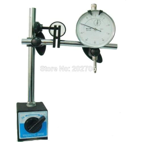 Magnetic stand with fine-adjustment & dial indicator 0-10mm with magnetic base