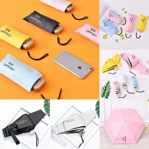 Phone Size Mini Pocket Womens Umbrella Male Man Ultralight Rain Sun Umbrella Girls Anti UV Portable Folding Umbrella Parasol