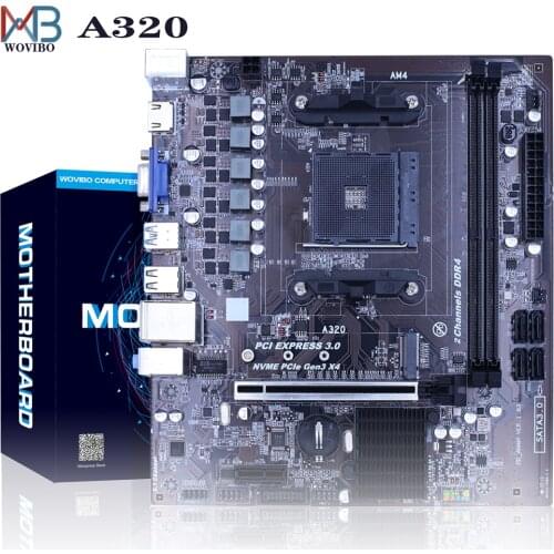 AMD A320 Motherboard AM4 Socket For Ryzen 5 3500 3600 cpu USB 3.0 SATA III M.2 NVME DDR4 Memory AM4 A320V Computer Mainboard
