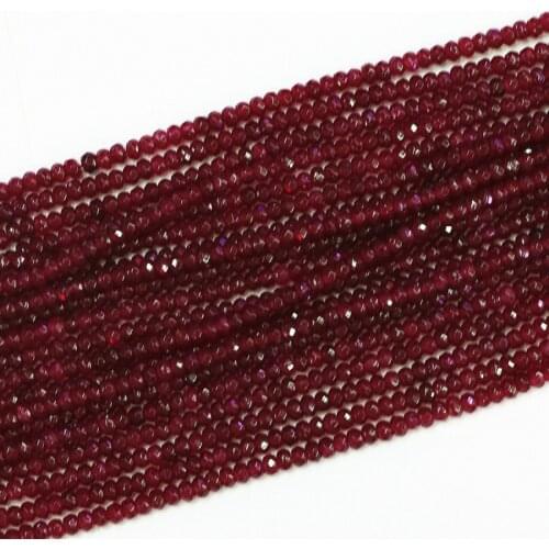 Fashion Dyed Red Natural Stone Jades 2x4mm Faceted Abacus Chalcedony Women New Fashion Diy Jewelry Loose Beads 15inch B573