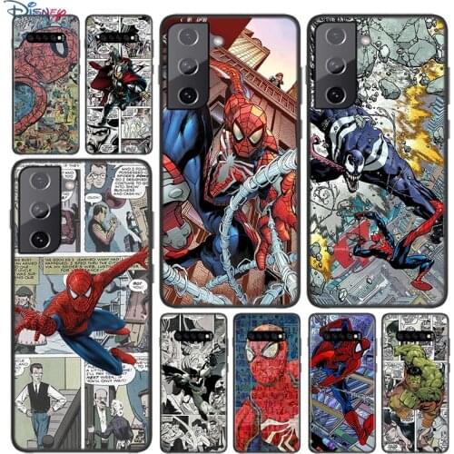 Soft Cover Marvel Comic Spider Man For Samsung Galaxy S21 S20 FE Ultra S10 S10e Lite S9 S8 S7 Edge Plus Phone Case