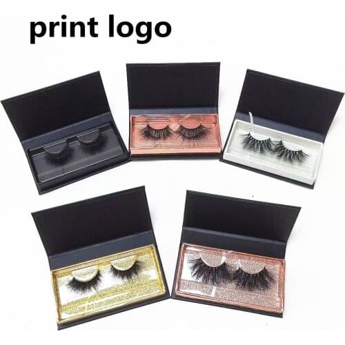 New Eyelash Packaging Box Wholesale Empty Lash Boxes black/white 25mm Mink Lashes Creative Eyelashes Package print logo makeup