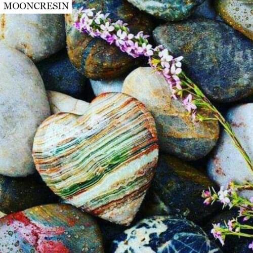 New Arrival 5D Diy Diamond Embroidery Diamond Painting Square Mosaic Resin Heart Stone Full Cross Stitch Kits Home Decor Sticker