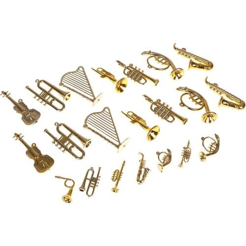 NEW Mini Plastic Musical Instrument Gold Christmas Tree Hanging Xmas Decor Wholesale