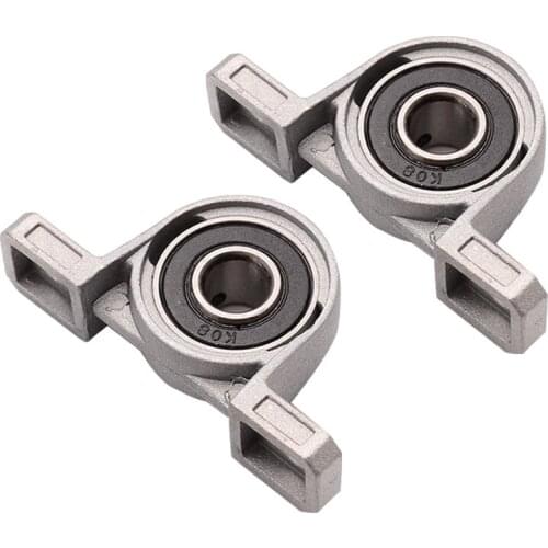 2 Pieces Zinc Alloy Pillow Bearing KP08 8mm Diameter Pillow Block Mounted Ball Bearing Solid Base Zinc Alloy 5.5X1.3 cm