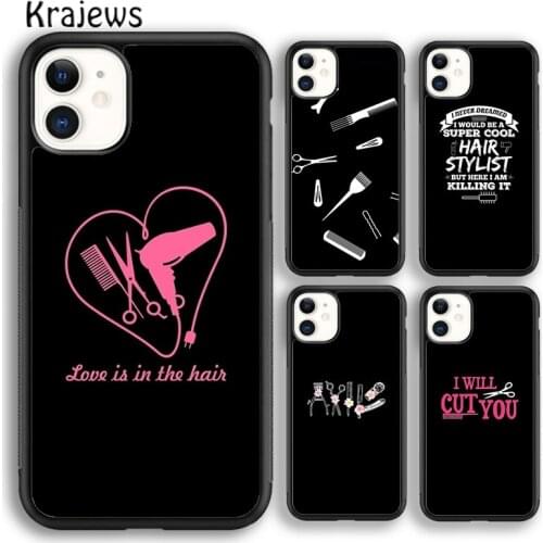 Krajews Hair Stylist Barber Hairdresser Tools Phone Case For iPhone 5 SE 6s 7 8 plus X XS XR 11 12 pro max Samsung S7 S8 S9 S10