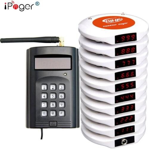 Guest calling numeric paging system (1 keypad with 10 pagers)