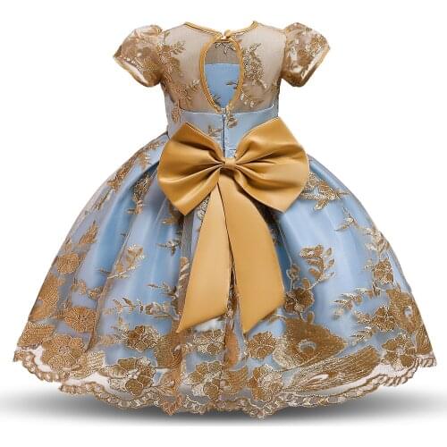 Princess Flower Girl Dress Tutu Wedding Birthday Party Dresses For Girls Lace Embroidery Dress Prom Gowns New Year Kids Clothes