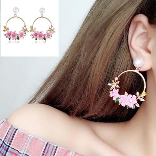 Charm Flower Drop Dangle Earrings Fashion Ear Studs Wedding Jewelry Gifts for Women Decorations