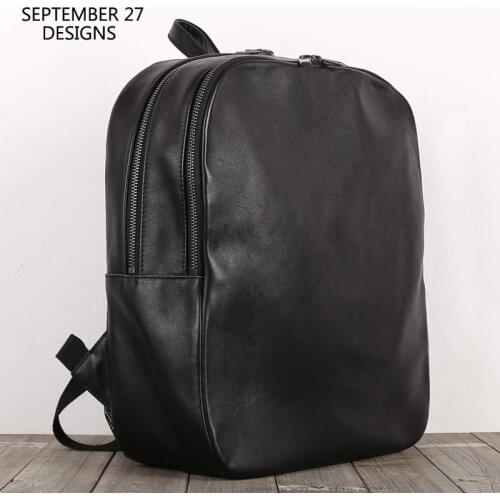 New Fashion Backpacks Genuine Leather Luxury Handmade Cowskin Casual Daypack School Bag Travel Simple Organizer Handbag Unisex