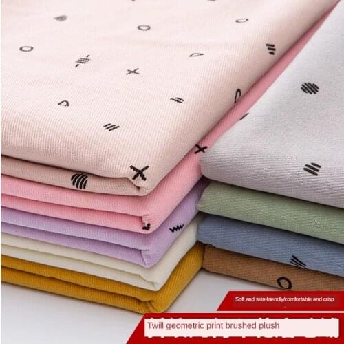 Geometric Print Twill Grinding Wick Velvet Fabric Elastic Sofa Jacket Cloth Thicken Sewing Brocade DIY Dress Blue Pink Grey