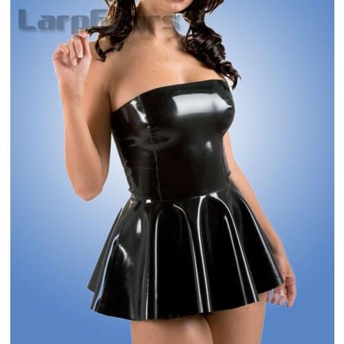 Sexy Latex Dress Backless Latex Dress Rubber A-Line Dresses Clubwear Costumes