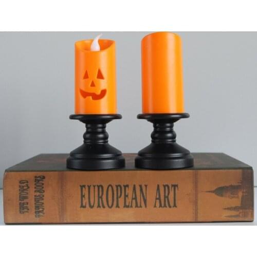 Halloween Candle Light LED Colorful Candlestick Table Top Decoration Pumpkin Skeleton Party Happy Halloween Party Decor for Home
