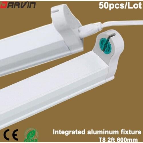 Led Tube T8 Batten Support Fixture 2ft 600mm T8 Led Tube bracket Aluminum Fixture Fluorescent T8 Support 110v 220v