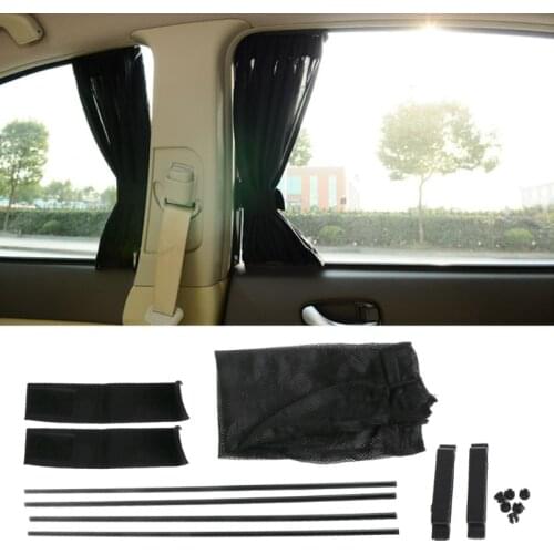 Universal Black Mesh Interlock VIP Car Window Curtain Sunshade Visor UV Block