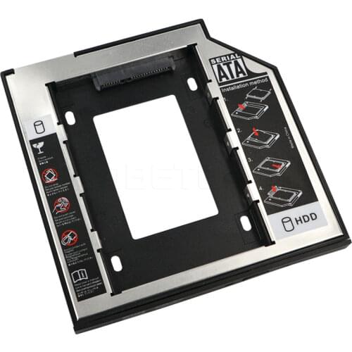 Kebidu Universal 2.5 2nd 9.5mm Ssd Hd SATA Hard Disk Drive HDD Caddy Adapter Drive Bay SATA 3.0 2.5" SSD HDD Case