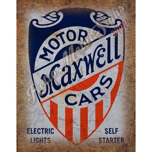 Maxwell motor cars VINTAGE GARAGE METAL TIN SIGN POSTER WALL PLAQUE
