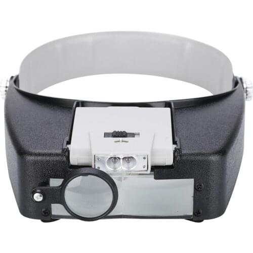 High Quality Head Magnifier Headband LED Power Light Visor Glasses for Jewelry Making Elderly Reading Magnifying Optical Lens