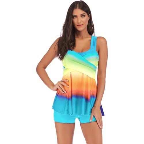 Two-Piece Suits Swmsuit Women Fashion 2021 Women Gradient Bikini Suit S-5XL Ladies Colorful Beach Dress Bathing Suit Swimsuit