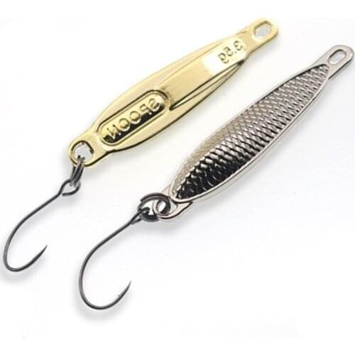 1Pcs 2G 3.5G Metal Jigging Spinner Spoon Fishing Lure Hard Baits Sequins Paillette Artificial Bait Treble Supplies Hook