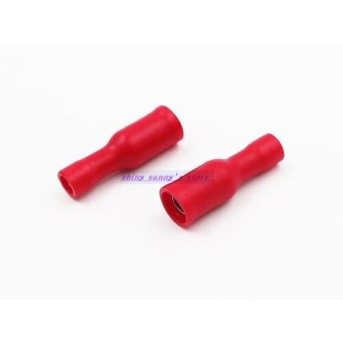 100pcs/Lot FRD1.25-156 Red 22-16 AWG 0.5-1.5mm2 Bullet Shaped Female Insulating Joint Wire Connector Electrical Crimp Terminal