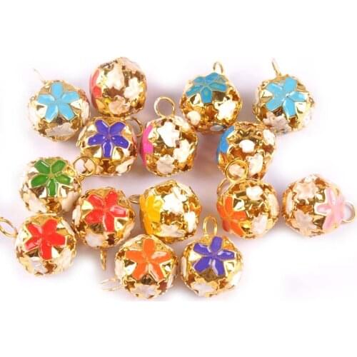 14mm 15Pcs/lot Colorful Iron Small Jingle Bells For Christmas Decoration Home Crafts Party Accessories Pendants Ornaments C0584