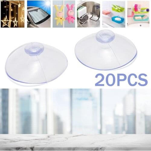New 20pcs Plastic Suction Cups 45mm Without Hook Suction Cup Strong Self Adhesive Door Wall Hanger Hooks Transparent Cup Sucker