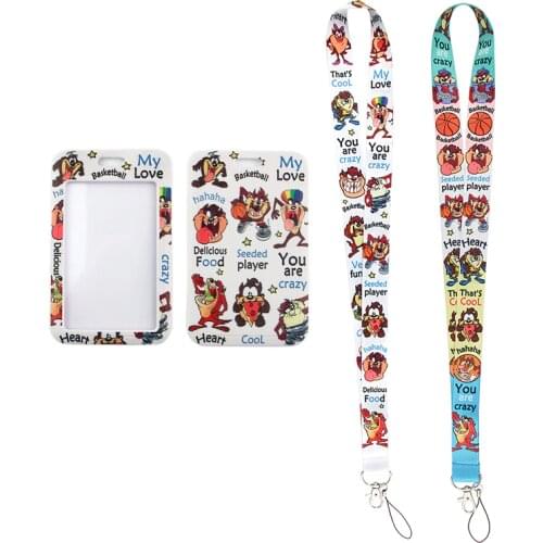24pcs/lot MD429 DMLSKY Cartoon Monster Lanyard Keychain key Badge Mobile Phone Rope Lanyard With Card Holder Cover for Kid