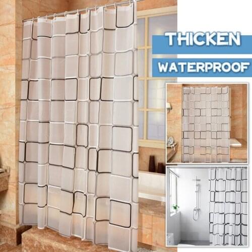 3D Waterproof Mildew Proof PEVA Bath Curtain Bathroom Shower Curtain 9 Sizes Toilet Door Curtain With Buckle