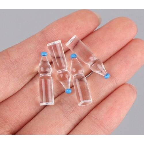 4pcs Cute Dollhouse Mineral Water bottle Toy Doll Food Kitchen Living Room Accessories Kids Gift Pretend Play Miniature Toys