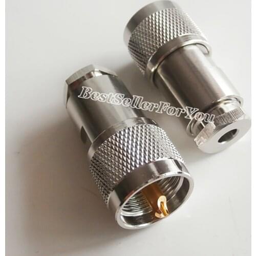 5X UHF male PL-259 plug PL259 clamp RG59 RG-8X LMR240 RG8X cable connector