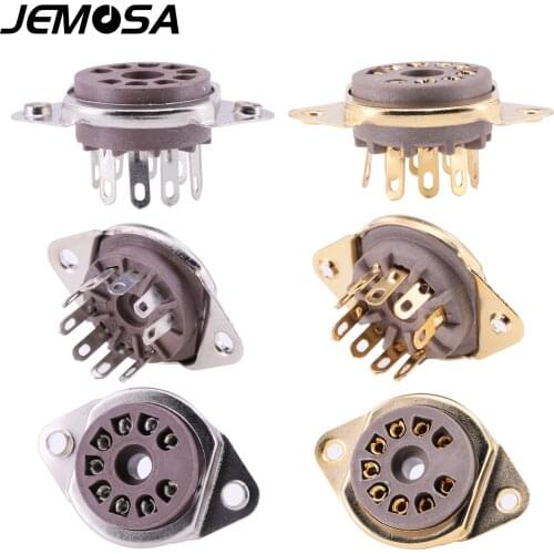 5PCS 9Pins Bakelite Tube Socket GZS9-F2 Electronic Tube Socket For 12AX7 12AU7 6922 ECC83 EF86 EL84 Vacuum Tube Free Shipping