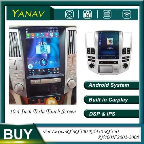 Android Car Radio 10.4 inch For Lexus RX RX300 RX330 RX350 RX400 2002-2008 GPS Navigation Stereo Receive Multimedia MP3 Player