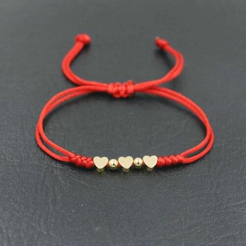 BPPCCR Sweet Lucky Love Heart Shape Stars Couples Bracelet Red Rope Thread String Knot Bracelets For Men Women Lovers' Jewelry