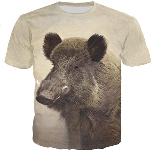 Wild Boar T Shirt Men/women 3D Printed T-shirts Casual Harajuku Style Tshirt Streetwear Tops