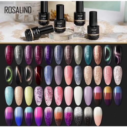 ROSALIND 7ML Gel Polish Glitter Nail Polish Semi Permanent UV Gel Hybrid Vernis For Manicure Varnish Base Top Coat Gellak