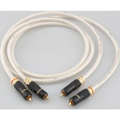 Hi End A26 Signature Silver-Plated HiFi Audio Interconnect Cable With Gold Plated Connector
