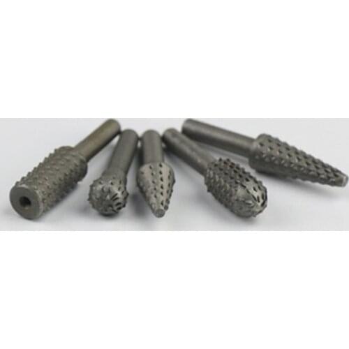 Hot 5pc Rotary Rasp File Set 1/4" Shank Rotary Rasp Shank Woodworking Drill Bits Hss Rotary File Wood Drilling