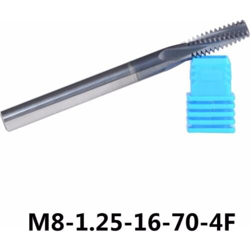 Tungsten Carbide Thread End Mills 1pc/M8-1.25-16-70-4F Thread End mills, Thread Milling Cutter For Metric 1.25mm Pitch